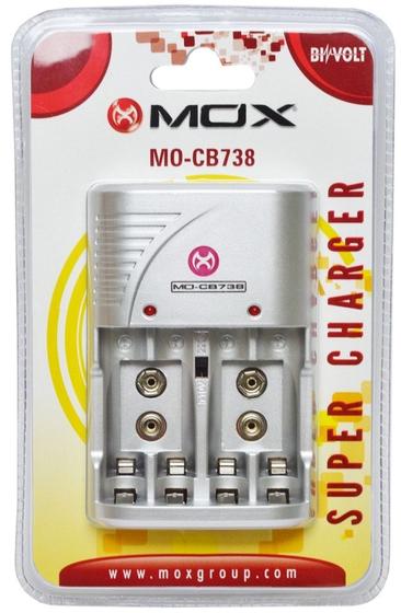 Imagem de Carregador Mox MO-CB738 para Pilhas Recarregaveis AA/AAA/9V (Bivolt) Blister