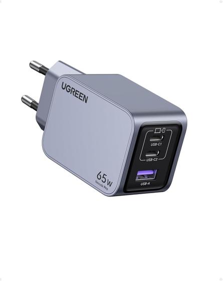 Imagem de Carregador Nexode Pro 65W Gan 3 Em 1 Inteligente Cinza