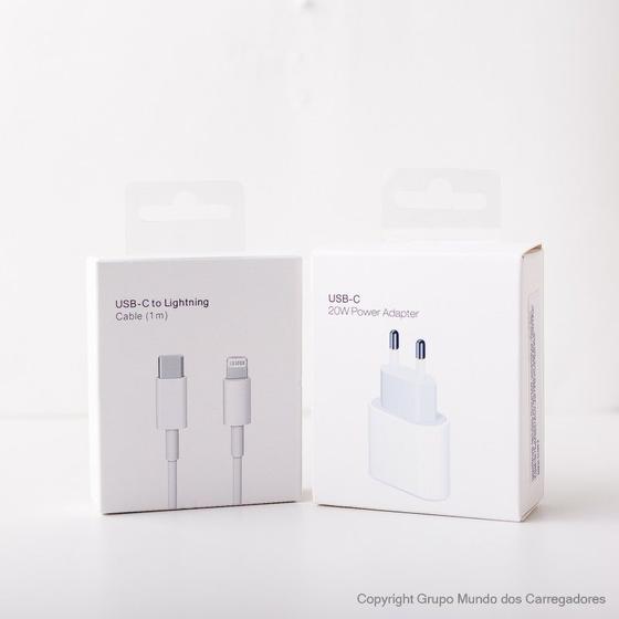 Imagem de Carregador Novo Completo Usb-C 20W Turbo Compativel com Iphone-11-12-13-14-Promax-ipad - Adaptador Tomada Fonte Turbo Lacrado com garantia
