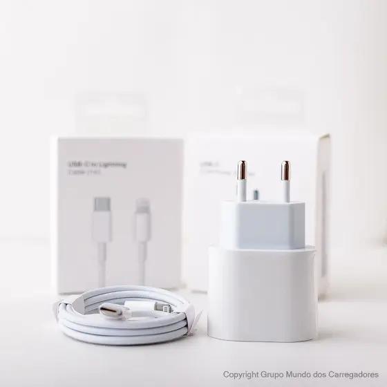 Imagem de Carregador OriginalFoxcom Completo Novo USBC Compativel Para I Phone11,12,13,14 Turbo 20W X Xr XS Com fonte e Cabo