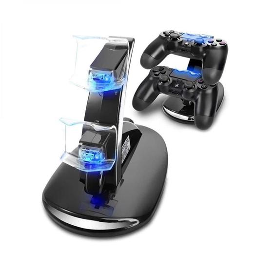 Imagem de Carregador Para DualShock PS4 Joystick Duplo Charge Preto