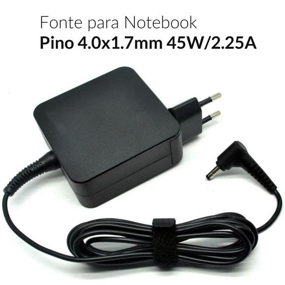 Imagem de Carregador para Lenovo 45w 2.25A Pino 4.0x1.7mm