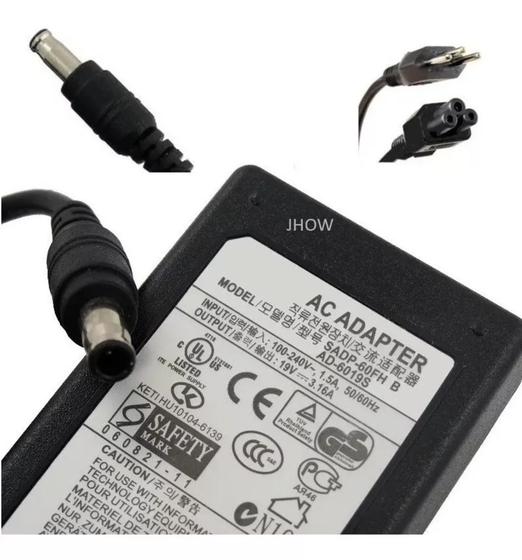 Imagem de Carregador Para Notebook Monitor Compativel com 19v 3.42a 65w Pa-1650-68 SM1510