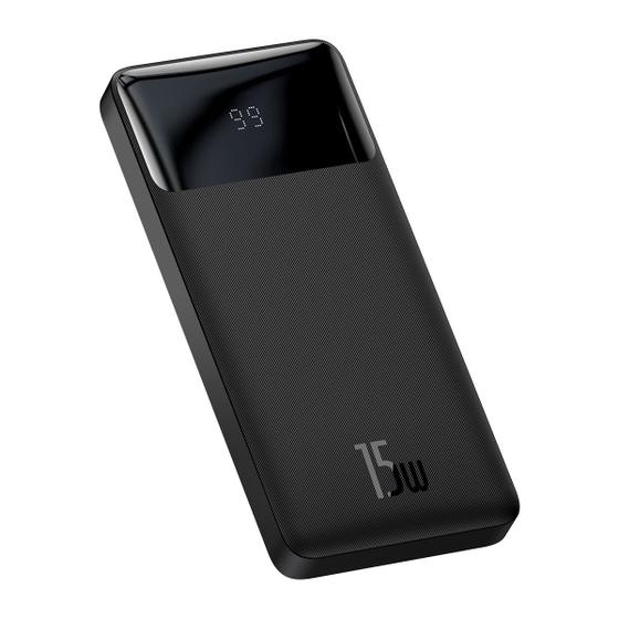 Imagem de Carregador Portátil Baseus Bipow Digital Display Power Bank 10000mAh 15W Preto,modelo PPBD10