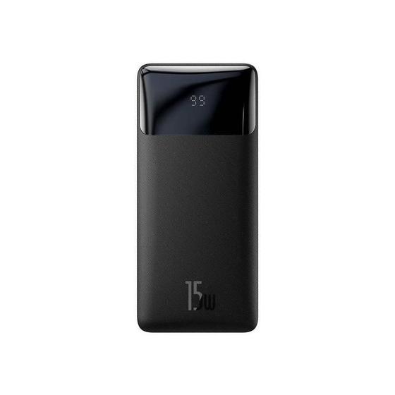 Imagem de Carregador Portátil Baseus Bipow LCD 15 W 10.000 mAh 2 x USB A C Micro Preto