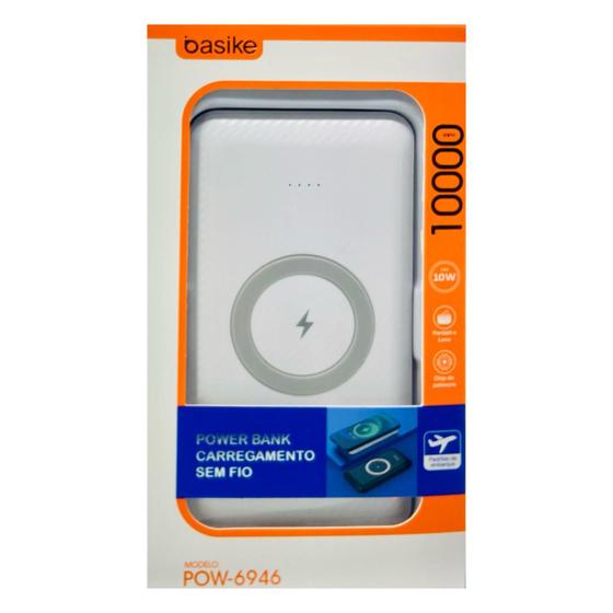 Carregador Portátil Basike 10.000 mAh Carrega Indução e Cabo Menor preço em Carregador Portátil Basike 10.000 mAh Carrega Indução e Cabo