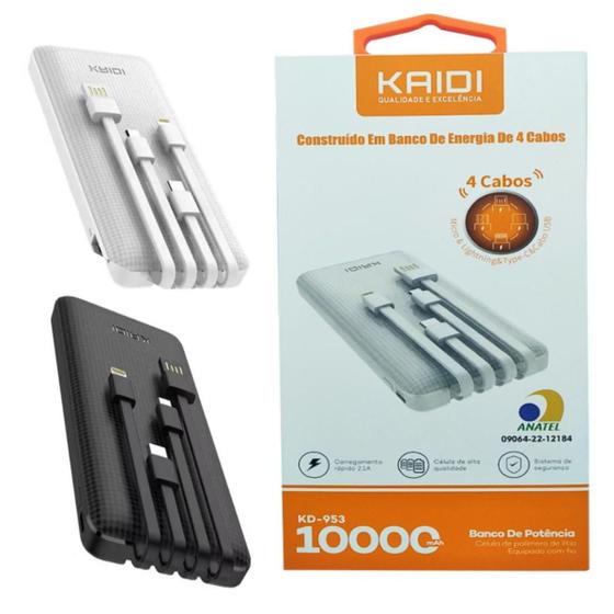 Imagem de Carregador Portátil KAIDI KD-956 10000mAh com Três Saídas