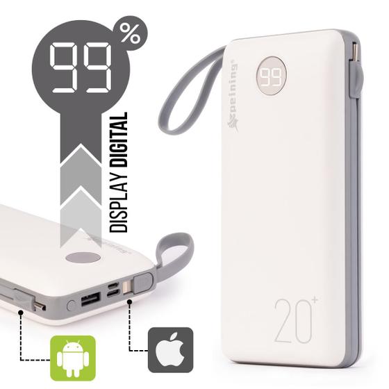 Imagem de Carregador Portátil Power Bank 20.000mAh Para iPhone e Samsung