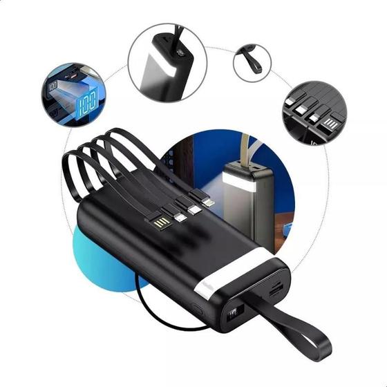 Imagem de Carregador Portátil Power Bank 20.000mah Universal Externa Cor Preto