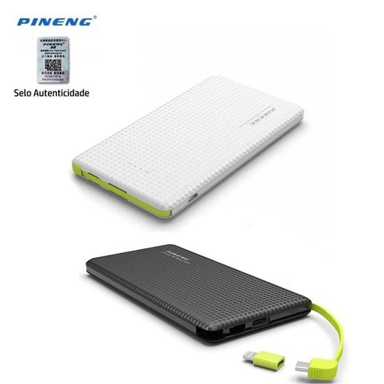 Imagem de Carregador Portátil Power Bank Bateria Pineng 10000mah para Apl Phone X Slim