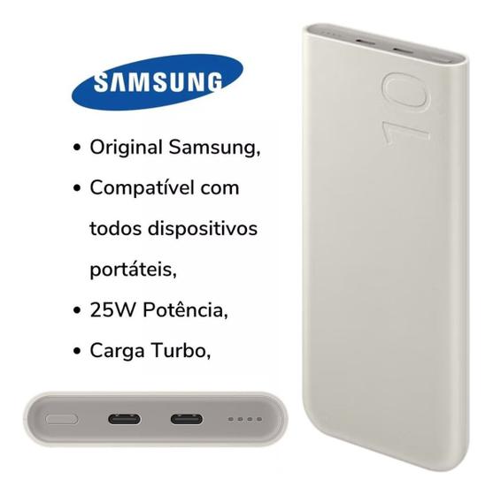 Imagem de Carregador Portátil Power Bank Original Samsung 10000mAh Turbo 25W Compatível Samsung Xiaomi Motorola Realme