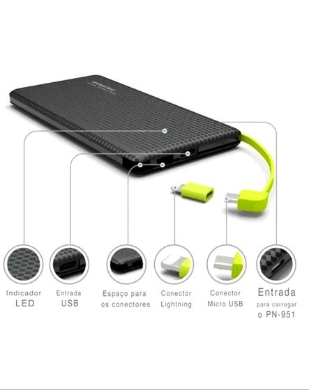 Carregador Portátil Power Bank PINENG 10.000mah p/ todos os modelos - PI-NENG Menor preço em Carregador Portátil Power Bank PINENG 10.000mah p/ todos os modelos - PI-NENG