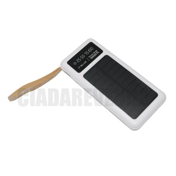 Imagem de Carregador Portátil Power Bank Placa Solar 10.000mah 2.4a 5 em 1