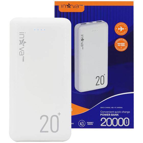 Carregador Portátil Power Bank Rápido 20000mah 2 Saídas Original Inova Menor preço em Carregador Portátil Power Bank Rápido 20000mah 2 Saídas Original Inova