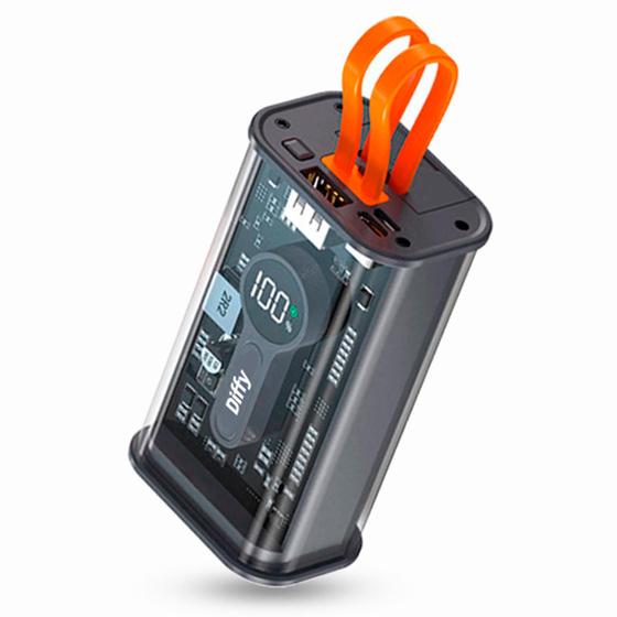 Carregador Portátil PowerBank de 10.000mah Display Digital Power Delivery 22.5W Com Cabo Lightning e USB C Menor preço em Carregador Portátil PowerBank de 10.000mah Display Digital Power Delivery 22.5W Com Cabo Lightning e USB C