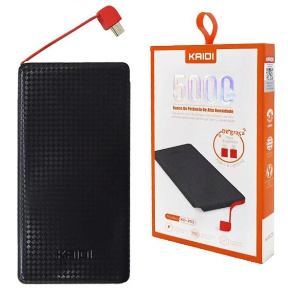 Imagem de Carregador Portátil Powerbank Original Kaidi Kd-952 5000 Mah