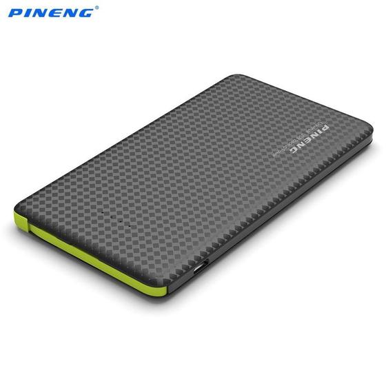 Imagem de Carregador Portátil Slim 10000mah Powerbank Pineng Com 2 Usb Preto