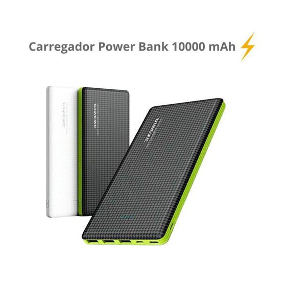 Imagem de Carregador Power Bank 10000 mAh Com Cabo V8 Compatível com Galaxy Y/ S7/ Edge S7/ S6/ S5/ S4/ S3/ Prime 2 TV/ Pocket