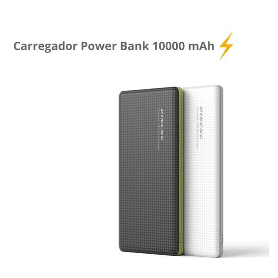 Imagem de Carregador Power Bank 10000 mAh Com Cabo V8 Compatível com Think LG K10/ K10TV / K11/ K12/ K8/ K4/ K9/ Q6/ Q+