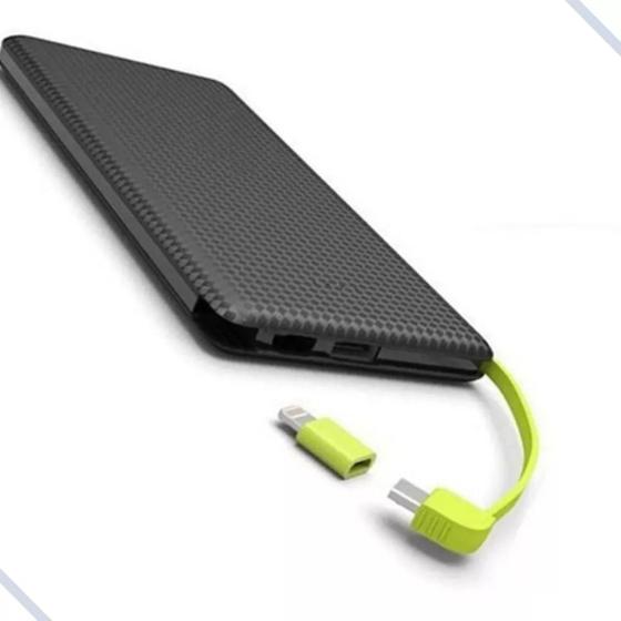 Imagem de Carregador Power Bank 5000 mAh Com Cabo V8 Compatível com Think LG K10/ K10TV / K11/ K12/ K8/ K4/ K9/ Q6/ Q+