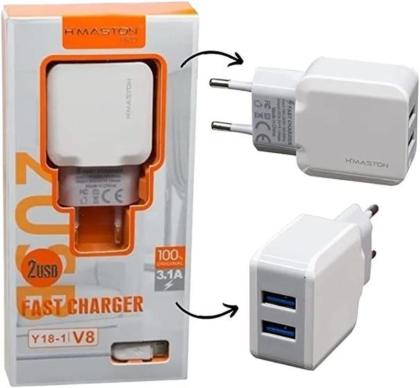 Imagem de Carregador Rápido 2usb 3.1a Y18-1 V8 Hmaston