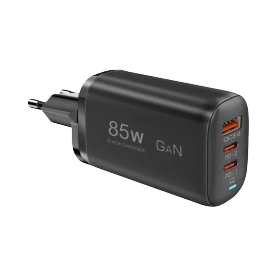 Imagem de Carregador Rápido 85W GaN USB-C PD QC 3.0 - Adaptador de Alimentação