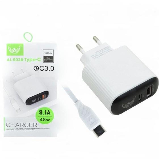 Imagem de Carregador Rápido 9.1A 48W USB Tipo-C C/ Cabo