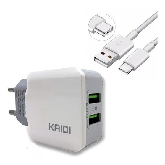 Imagem de Carregador Rápido Duplo Usb  + Cabo V8 Micro Usb