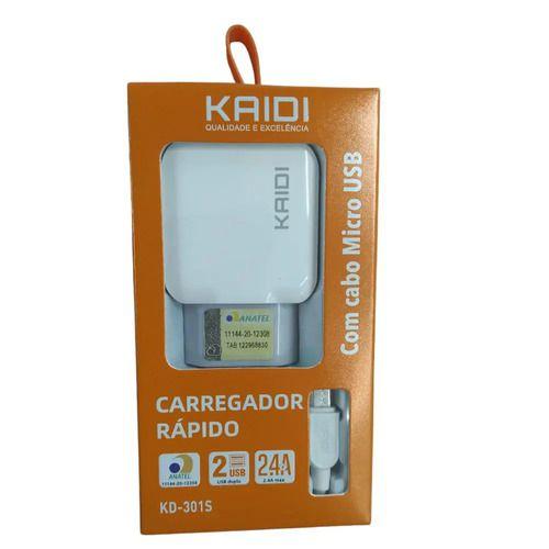 Imagem de Carregador Rápido KAIDI com Cabo Micro USB  KD-301S
