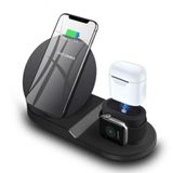 Imagem de Carregador Rápido Sem Fio 3 Em 1 - para celular, fones de ouvido e smartwatch