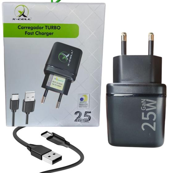 Imagem de Carregador Rápido Tipo-C USB 2.2A Com Cabo 1 Metro 25W  