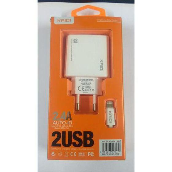 Imagem de Carregador Rapido Turbo Lightning Kaidi Kd-87a 2.4a 2Usb