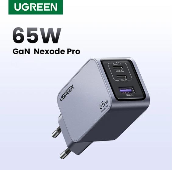 Imagem de Carregador rápido UGREEN Nexode Pro 65W GaN suporta Samsung Super Fast Charging 2.0 45W 25W