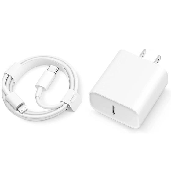 Imagem de Carregador Rápido USB-C PD 20W com Cabo de 1m para iPhone e iPad