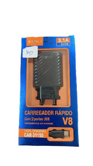 Imagem de Carregador Rápido V8 Com 2 Portas Usb