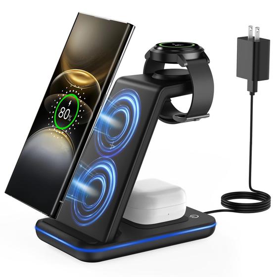 Imagem de Carregador Sem Fio JoyGeek 3 em 1 para Samsung e Android