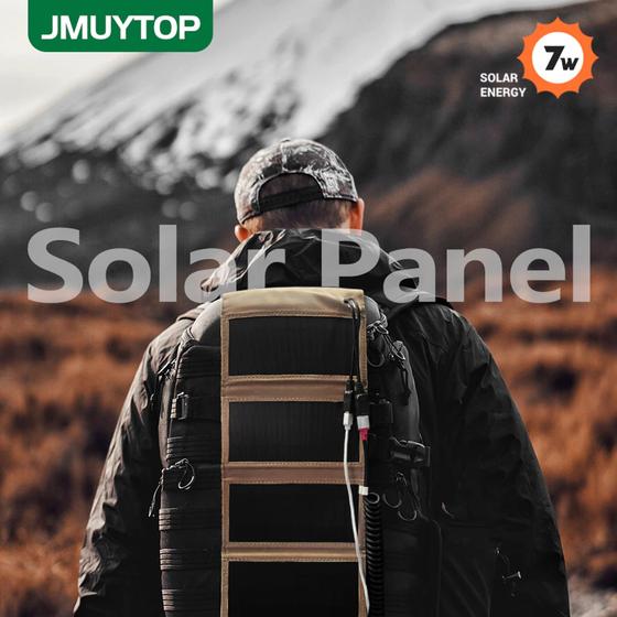 Carregador Solar Portátil (JMUYTOP) Power Bank 7w com 4 Painéis Solares. Menor preço em Carregador Solar Portátil (JMUYTOP) Power Bank 7w com 4 Painéis Solares.