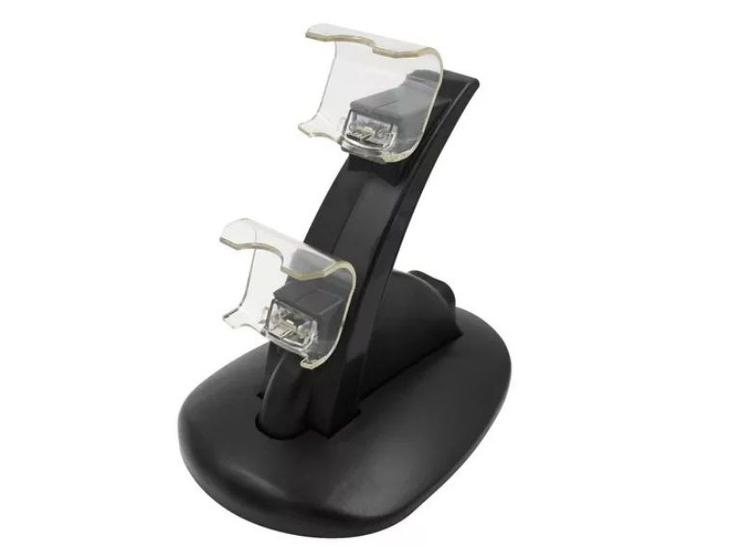 Imagem de Carregador Suporte Para 2 Controles Ps4 Com Cabo Usb