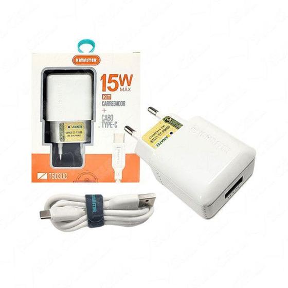 Imagem de Carregador Tipo C 1USB QC 15W T503UC Kimaster