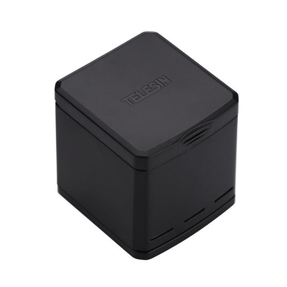 Imagem de Carregador Triplo Para GoPro Hero 5 6 7 8 Black Telesin Box Design
