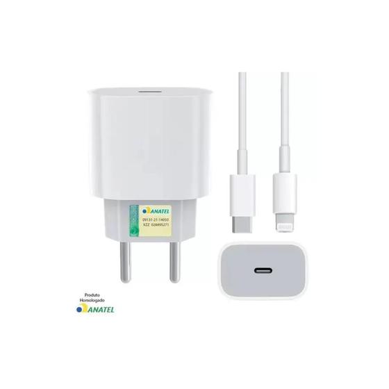 Carregador Turbo 20W + Cabo USB 1MT Compativel iPhone 11 12 13 14 Pro Max Menor preço em Carregador Turbo 20W + Cabo USB 1MT Compativel iPhone 11 12 13 14 Pro Max