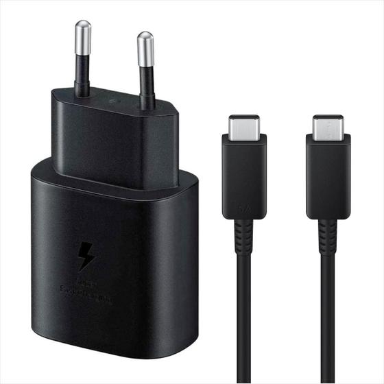 Imagem de Carregador turbo 25 w com cabo tipo c samsung galaxy s22 s24