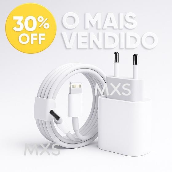 Imagem de Carregador Turbo Cabo Usb C Lightning Fonte 20W Ultra Rapido Compatível Modelo iPhon 11 Original Utilibrox