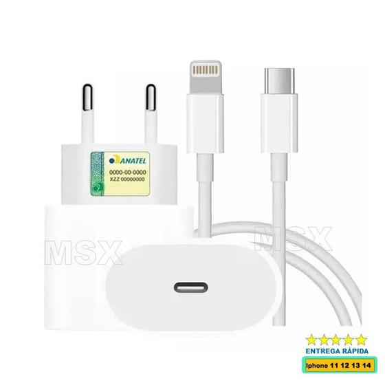 Imagem de Carregador Turbo Cabo Usb C Lightning  Fonte 20W Ultra Rapido Compatível Modelo iPhon SE 11 12 13 14 Original 