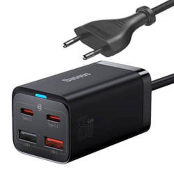 Carregador Turbo Celular Notebook Mac Parede Tomada Baseus Hub Alta Tensão 65W Power 2x USB 2x USB-C Menor preço em Carregador Turbo Celular Notebook Mac Parede Tomada Baseus Hub Alta Tensão 65W Power 2x USB 2x USB-C