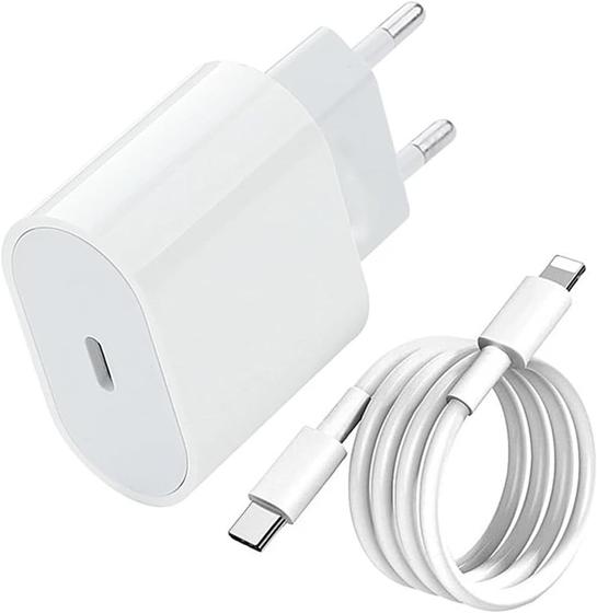 Imagem de Carregador Turbo Fonte 30w Usb-c+ Cabo Compatível com iPhone 11 12 13 14 Max X XR