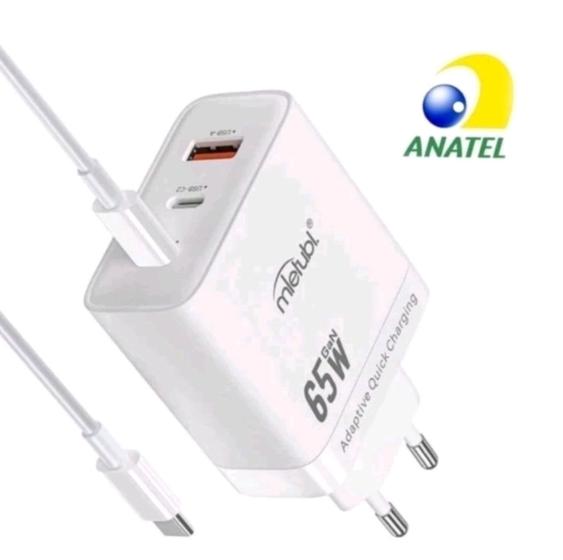 Imagem de Carregador Turbo Gan 65w Danzu-c4  Saída 2 C + Usb Cabo