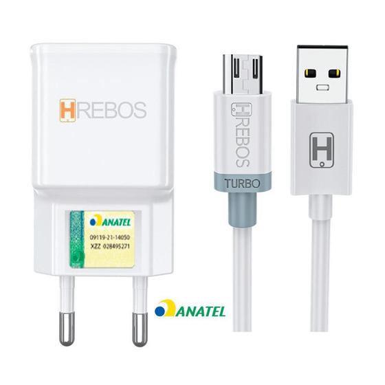 Imagem de Carregador Turbo Micro Usb V8 Para Samsung J5 J7 J8 A10 A03 - HREBOS