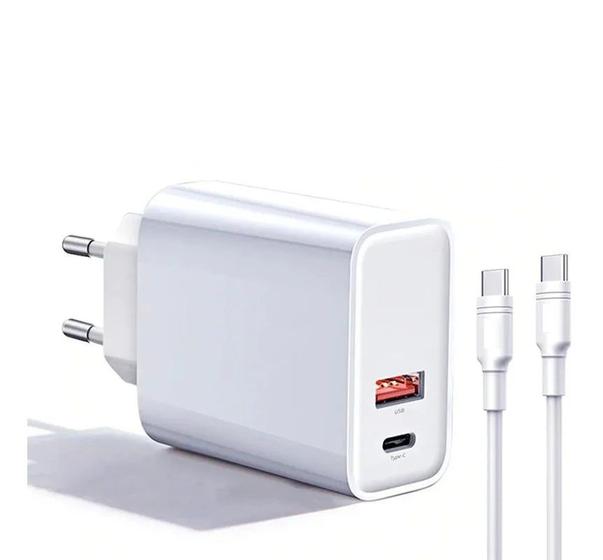 Carregador Turbo Quick Charge 4.0 Qualcomm Pd +Cabo Double C Menor preço em Carregador Turbo Quick Charge 4.0 Qualcomm Pd +Cabo Double C