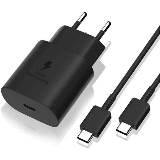 Carregador Turbo Tipo - C Fonte 45W + Cabo Compatível com Samsung Galaxy Carga Ultra Rápida Menor preço em Carregador Turbo Tipo - C Fonte 45W + Cabo Compatível com Samsung Galaxy Carga Ultra Rápida